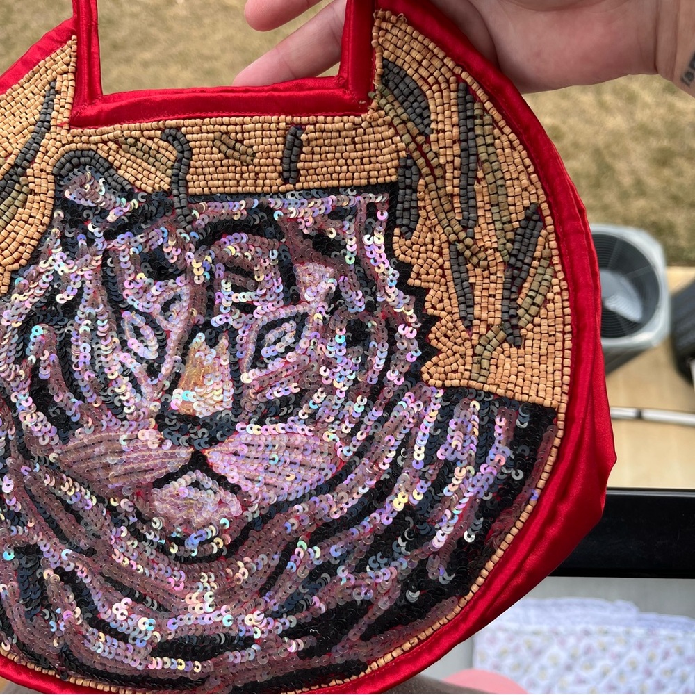 Y2K Red Sequin Cat Embellished Handbag - Picture 3 of 9